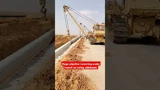 Huge pipeline Lowering under Trench by using sideboom