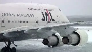 [heavy snow] We Love 747! #003 Japan Airlines - Boeing 747-300 at CTS/RJCC