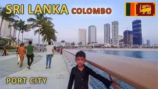 Sri Lanka, Colombo, Port City, Walking Tour at Sunset. Moments Of Life. Ambient Sounds and Music.