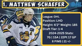 Matthew Schaefer Erie Otters | 2025 NHL Draft Rankings | OHL/CHL Top 10 Players | Judd'z Budz