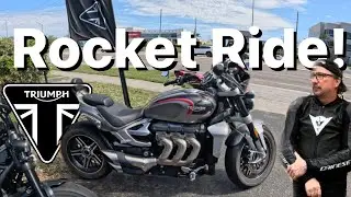 M &mdash; это демонстрационный заезд на мотоцикле; Triumph Rocket 3