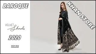 #BAROQUE NEW-ARRIVAL || EMBROIDERED VELVET-SHAWL COLLECTION 2020 / WITH-PRICE #KHANSTORE