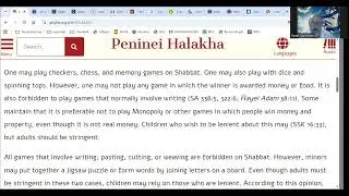Peninei Halacha &ndash; Permitted and Prohibited Games on Shabbat (Children and Adults)