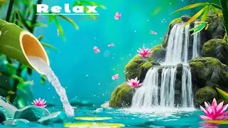 Beautiful Music Piano Relax With Waterfall Sounds 🦠 Sleep Music in 4 Minutes