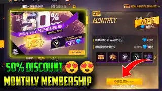 MONTHLY MEMBERSHIP DISCOUNT EVENT FREE FIRE // MONTHLY MEMBERSHIP 50% DISCOUNT FREE FIRE // DISCOUNT