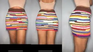 Урок по вязанию разноцветной мини-юбки крючком || EsthonCrochet
