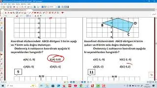 6-)M8 Dönüşüm Geometrisi (Öteleme Hareketi ) TEST 7