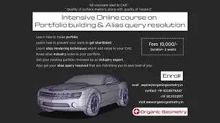 Organic Geometry I Intensive Online course on Portfolio building & Autodesk Alias query resolution