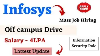 Infosys Off Campus drive 2021 | 2020 - infosys recruitment 2021 | infosys information security job