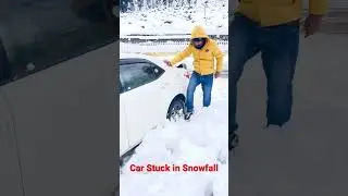 How to pull out the car that stuck in snow