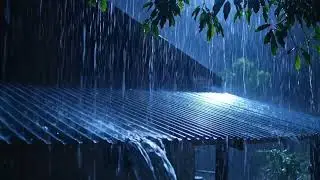 Natural Night Rain ASMR on Metal Roof with Heavy Rain Sound for Deep Calm and Sleep 90