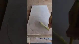 Draw any size circle with a string. #woodworking #shorts
