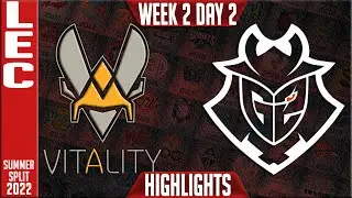 VIT vs G2 Highlights | LEC Summer 2022 W2D2 | Team Vitality vs G2 Esports