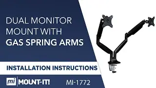 Dual Monitor Mount With Gas Spring Arms | Install (MI-1772)