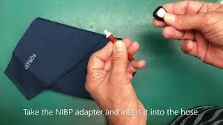 How to place an NIBP adapter in a cuff