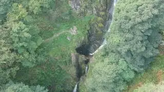 Drone footage of Pistyll Rhaeader