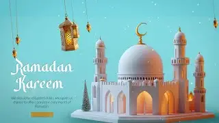 Serene Blue Mosque Ramadan Kareem Invitation Intro