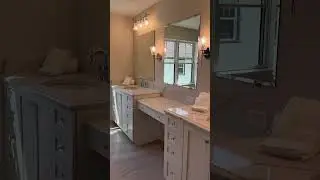 #shorts Luxury construction primary bathroom with wide shower and makeup counter,