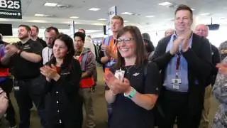 A Southwest Airlines Flight Attendant is Surprised with $5,000 prize!