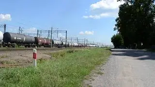Ełk Towarowy PKP CARGO ST44-1227 z cysternami na haku, rusza w kierunku Korsz