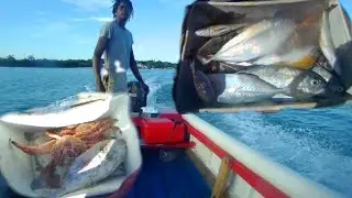Checking Fish Pots And Taking Up A Fishing Net With (Bossie)