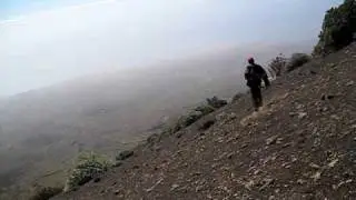 Fogo Cabo verde -nuno and Jose hiking down the Bordiera!