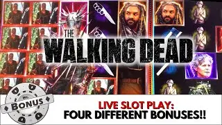 LIVE PLAY:  New Walking Dead Slot with FOUR Bonuses. Our Biggest Profit Live Play Yet! | Aristocrat
