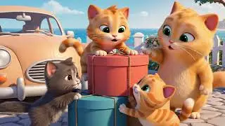 Cat Family Fishermen Sell Fresh Seafood at the Market