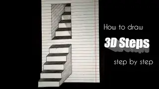 How to draw 3D steps || Line paper Trick || 3D Drawing || CA2 ARTS ||