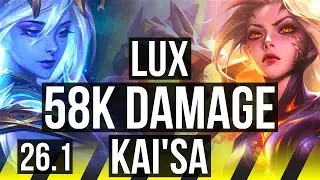 LUX & Nautilus vs KAI'SA & Thresh (ADC) | 58K damage, 6k gold comeback | NA Master | 26.1