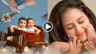 Amulya Jagadish Twins babies 6 Month Completed Photoshoot | Amulya Jagadish with Baby | Amulya baby