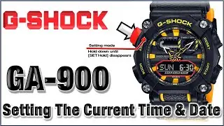 GA-900 G-Shock Module 5637 HOW to Set Time, Day, Light, Home City, DTS, Button Tone,12/24H- TUTORIAL