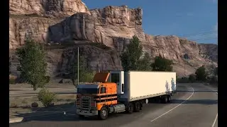 Doing some backing up in the new Kenworth 1000 with an old 48-foot reefer trailer.