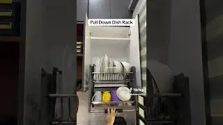 Pull Down Dish Rack, Kitchen Hacks #interiordesign #homedecor #kitchen #shorts