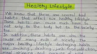 Healthy Lifestyle Essay in English || Write an Essay on Healthy Lifestyle Essay in English #essay