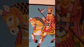 baba ramdev ji ki painting work water colour ###lord ramdev ji