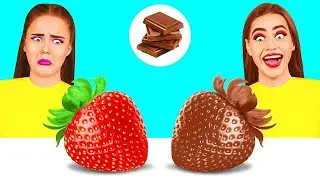 Челлендж. Шоколадная Еда vs Настоящая еда | Забавные Кухонные Лайфхаки от DaRaDa Challenge