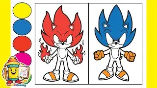 Learn How To Draw Super Sonic VS Fire Sonic | How To Draw Super Sonic | How To Draw Fire Sonic ☄️