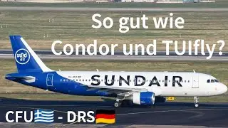 Ferienflieger SUNDAIR von Korfu nach Dresden in einem schmutzigen, kaputten Sitz im A320