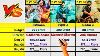 Tiger 3 vs Pathaan vs Gadar 2 Day 6 #boxofficecollection | #tiger3 #tiger3boxofficecollection #tiger