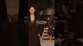 Models kept falling until SHE arrived😱