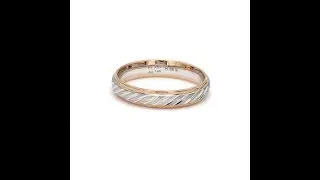 Japanese Platinum & Rose Gold Couple Rings with Slanting Cuts JL PT 603 - Jewelove