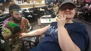 Mary Jane  getting her new tattoo