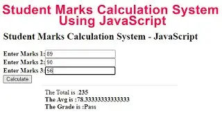 Student Marks Calculation System Using JavaScript