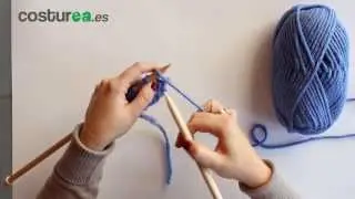 Disminuir puntos con dos agujas