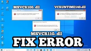 Window 10 Error ( VCRUNTIME140.dll ) ( MSVCR100.dll ) ( MSVCR110.dll ) Adobe Premiere Pro Error