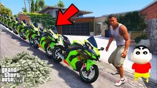 Franklin Make WORLD Longest Kawasaki Ninja Bike With The Help of SHINCHAN In Los Santos In GTA 5