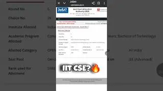 My JoSAA Counselling Round 6 Result 🔥| Going to this college 🤔| #jee #josaa #iitjee