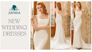 ZAPAKA White Body-Flattering Wedding Dress With Sweep Train