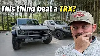 Гонки Ram TRX против Bronco Raptor на песчаных дюнах озера Силвер-Лейк. Дрэг-рейсинг Procall прот...